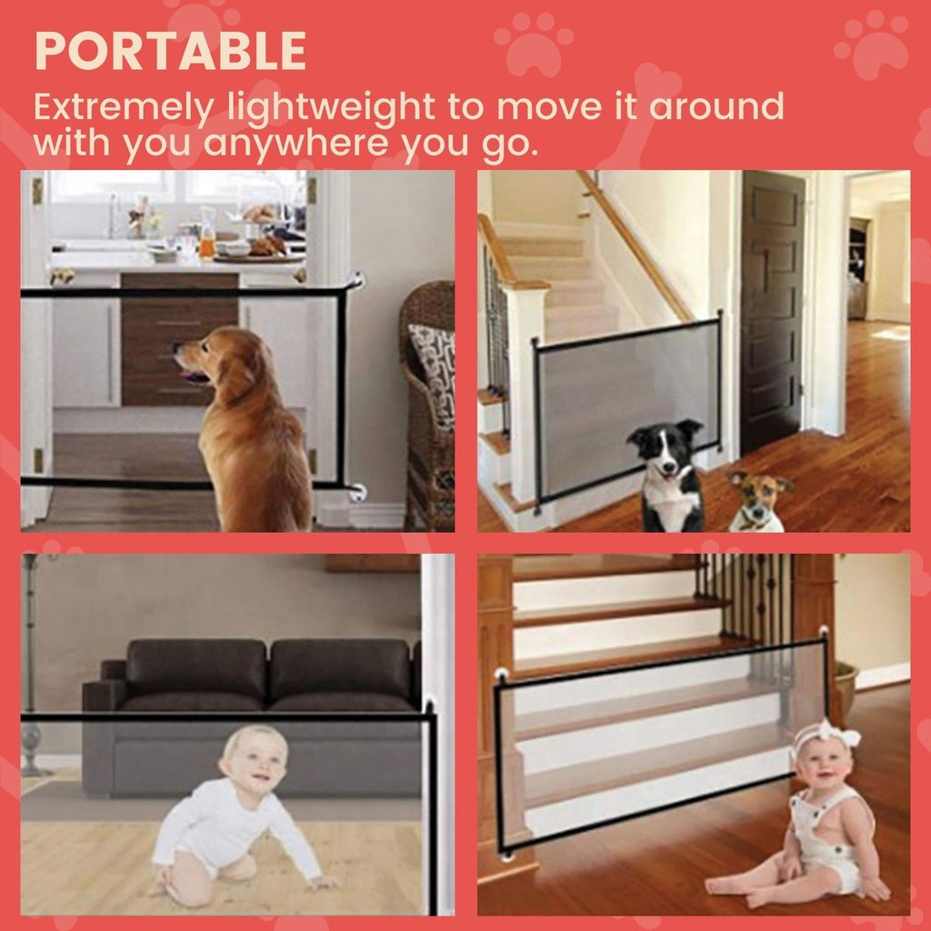 Portable Pet Safety Barrier, 180cm, Folding Mesh Fence