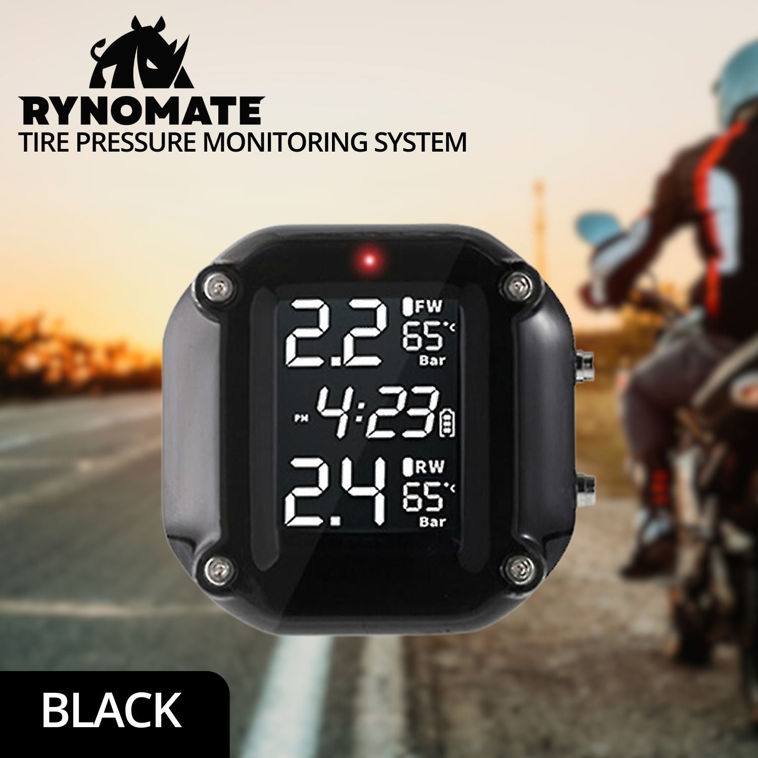 Waterproof Motorcycle TPMS with 2 Sensors - Rynomate