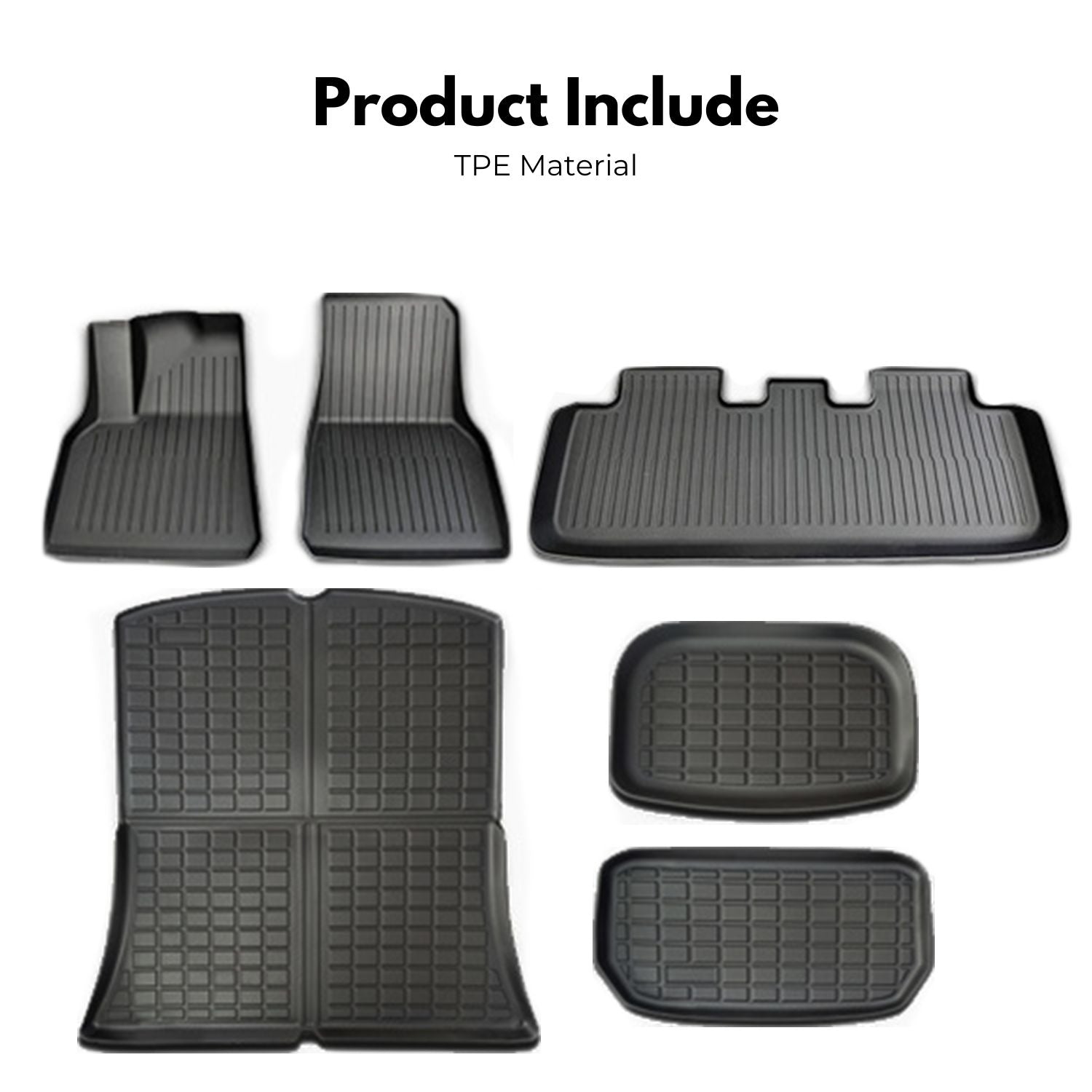 Durable 6-Piece Floor Mats for Tesla Model Y 2021-2024 - RYNOMATE