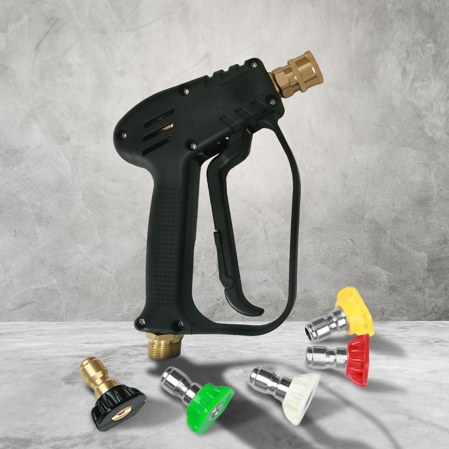 Durable 3000 PSI Pressure Washer Gun w/5 Spray Nozzles - RYNOMATE