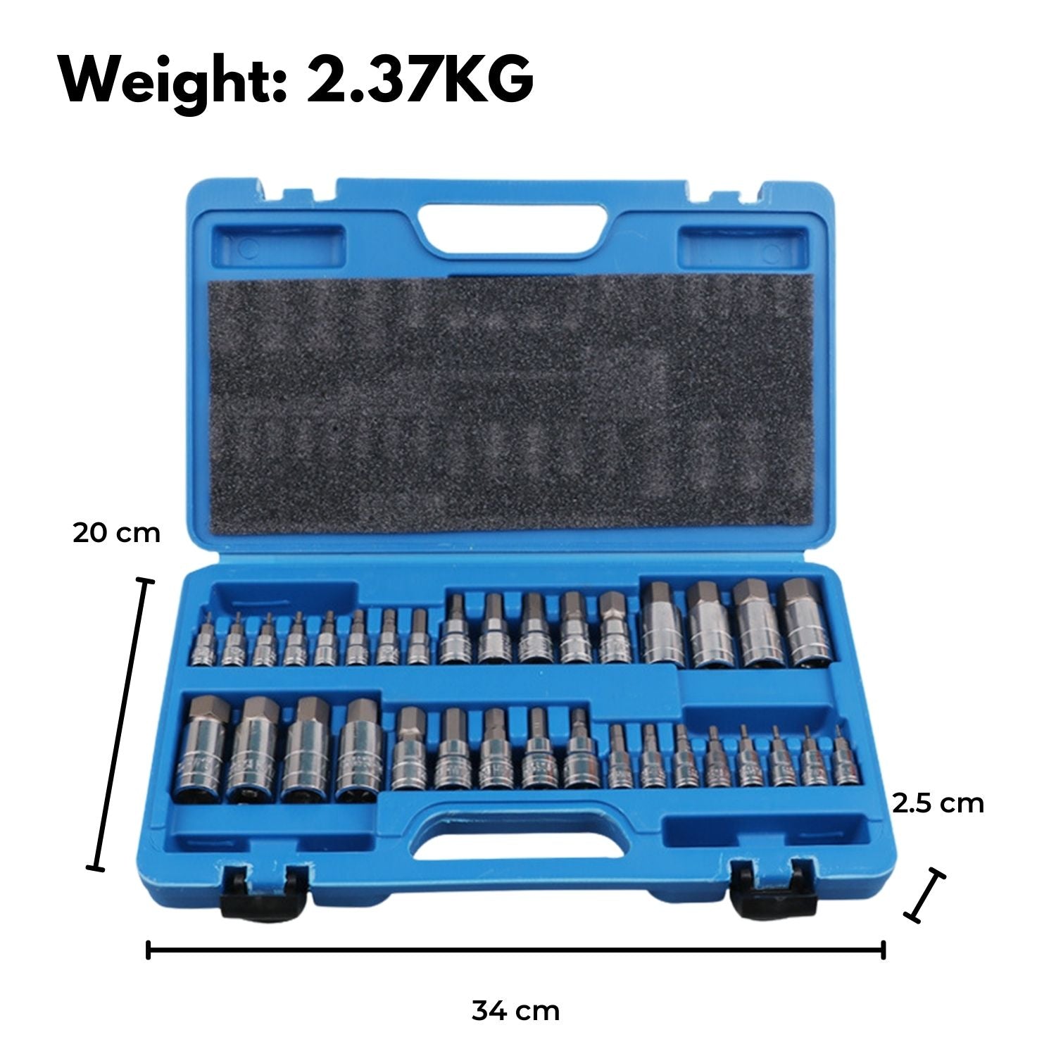 Precision CNC Hex Bit Socket Set 1/4 3/8 1/2 36pc RYNOMATE