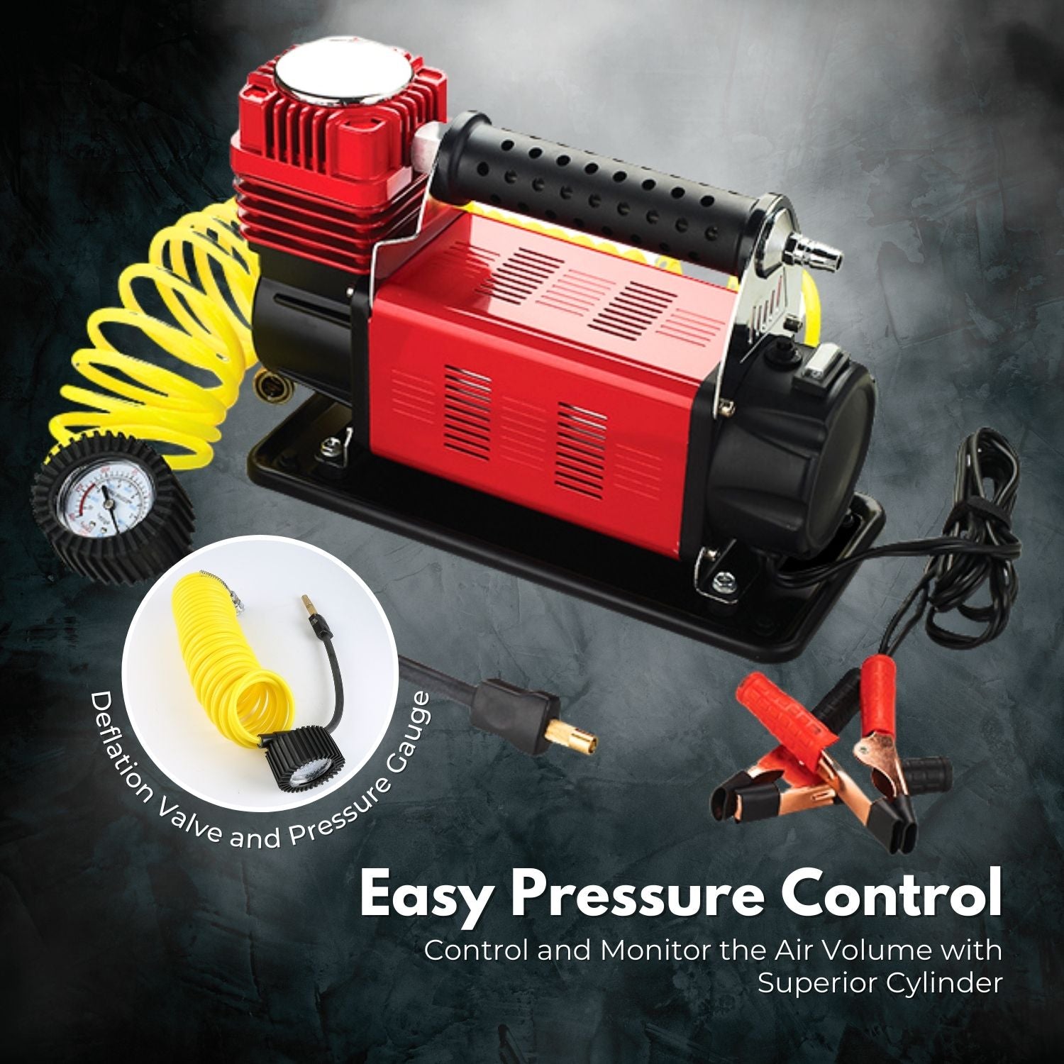 RYNOMATE 540W Car Air Compressor for Car Tires (Red)