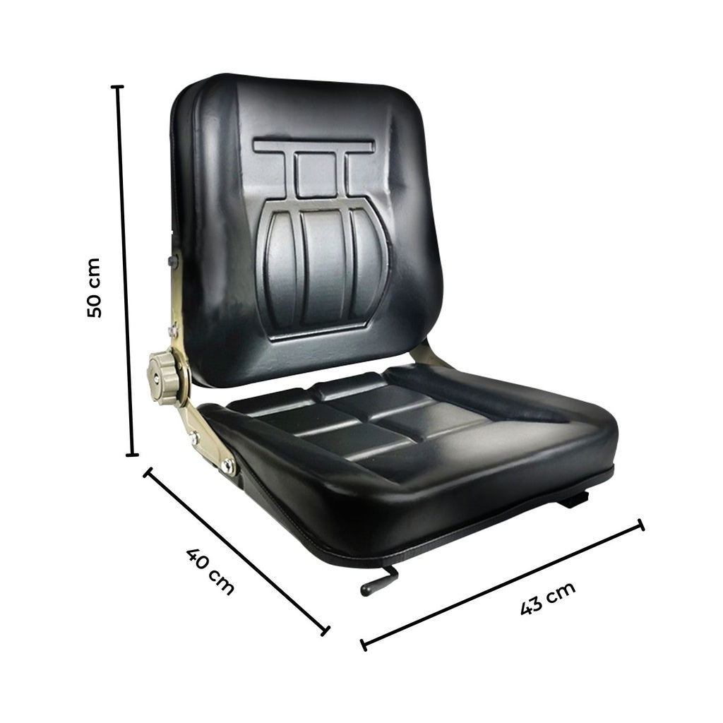 RYNOMATE Universal Tractor Seat With Easy Back and Seat Adjustment (Black)