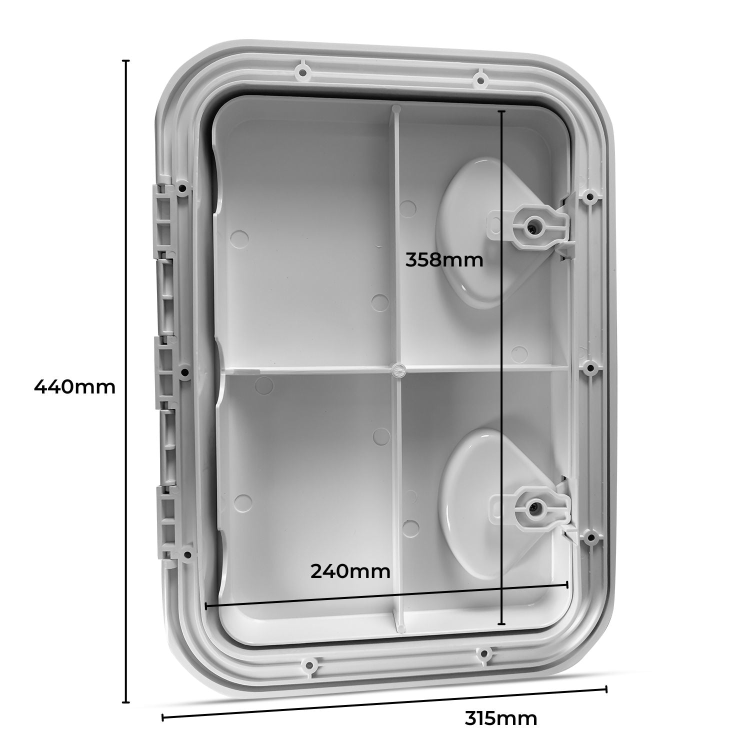 RYNOMATE Storage Hatch Box with Ultra-Lock Double Door Security System (440x318mm)