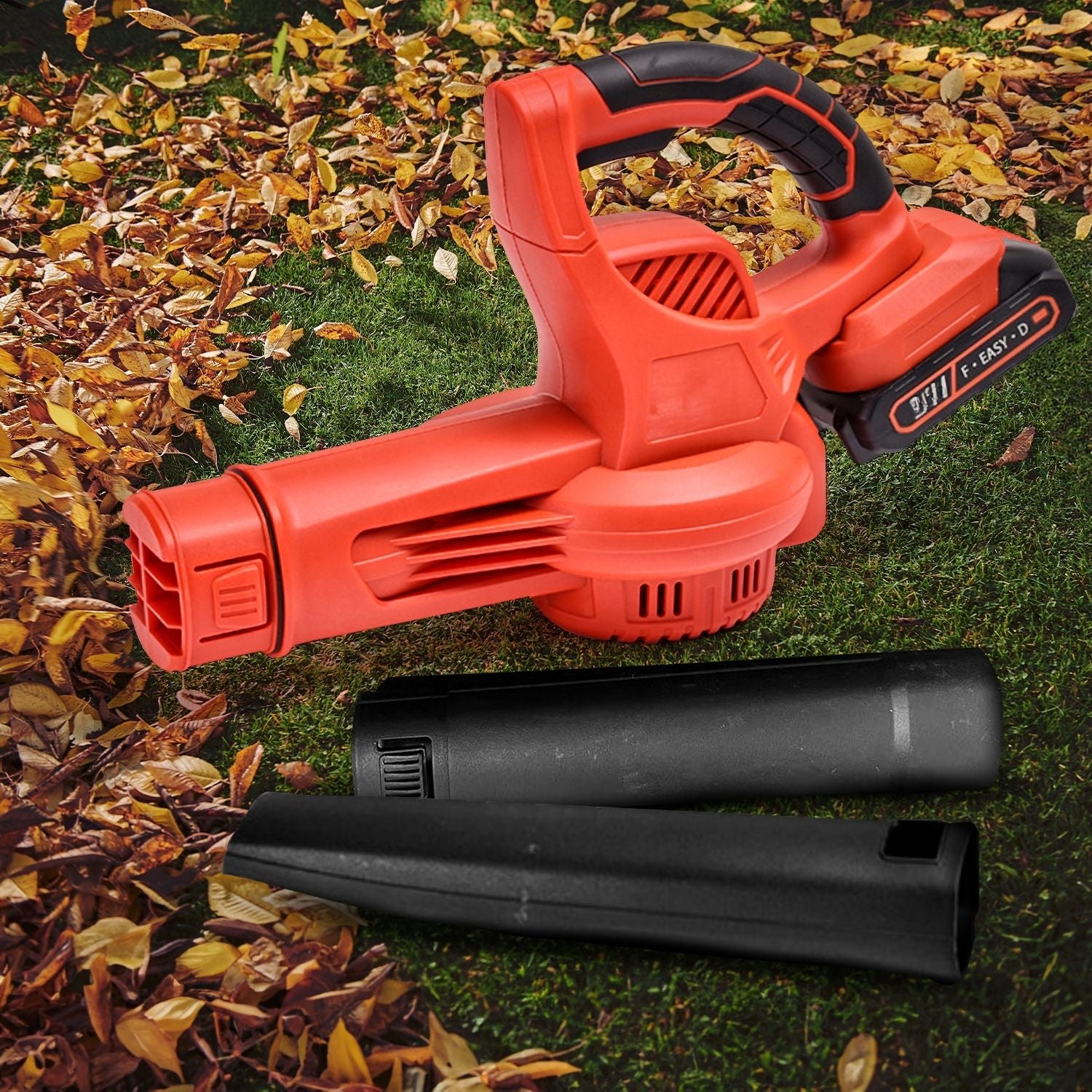 Lightweight 21V Cordless Leaf Blower, 2 Batteries, RYNOMATE