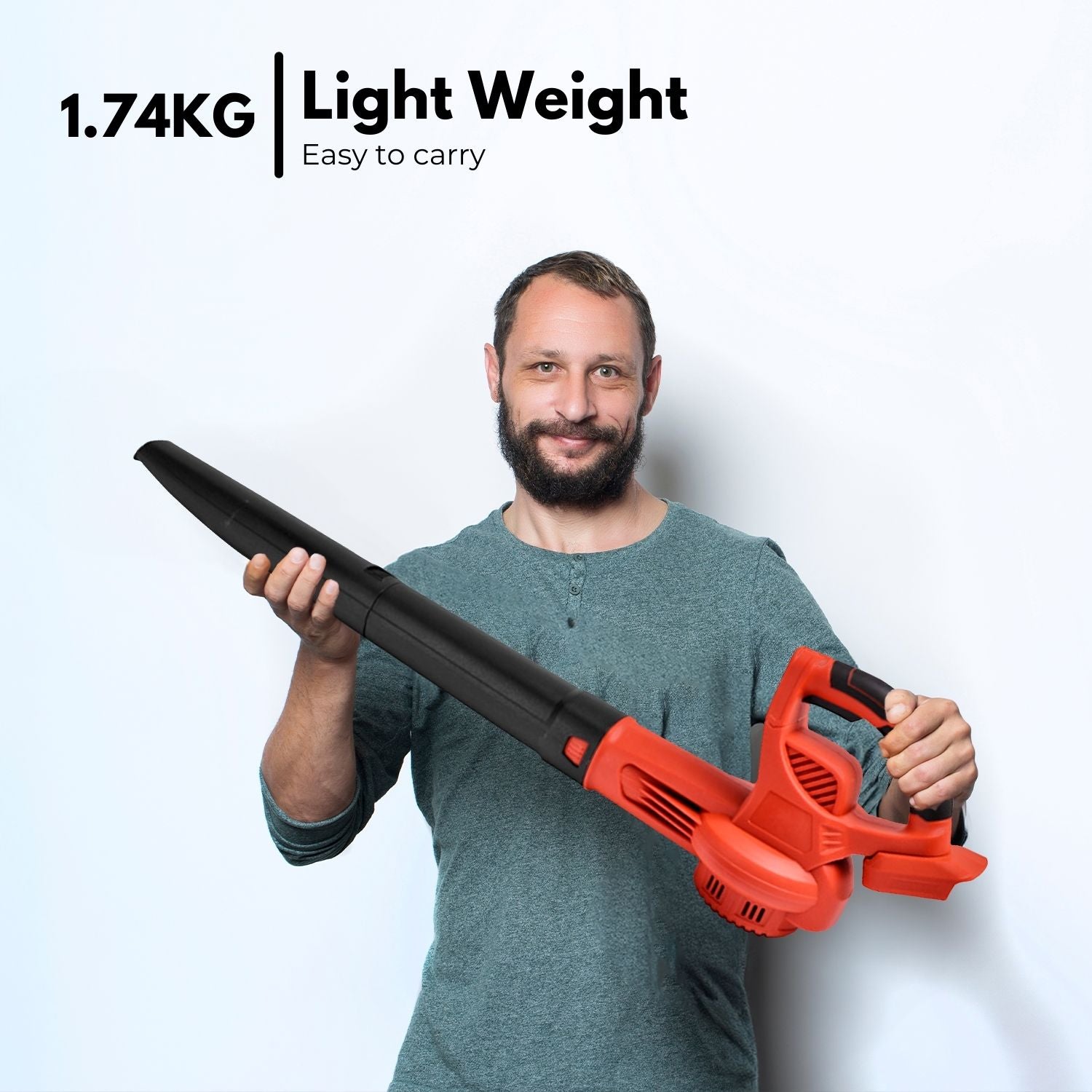 Lightweight 21V Cordless Leaf Blower, 2 Batteries, RYNOMATE