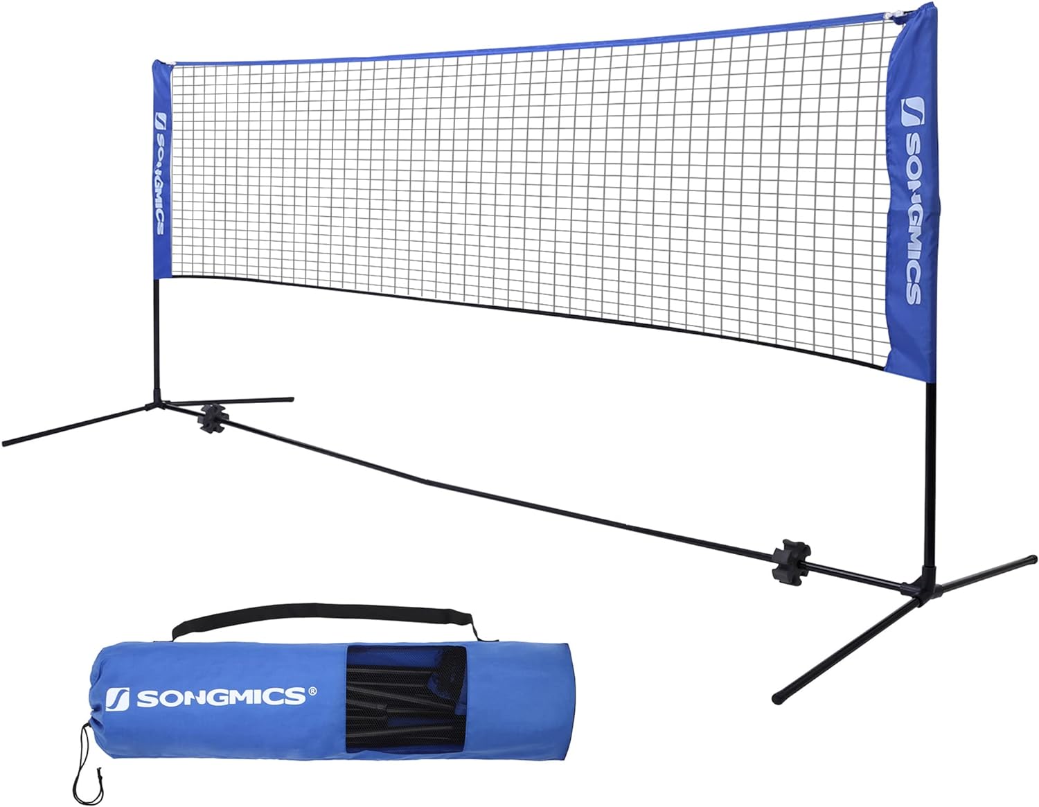 SONGMICS 4m Portable Tennis Badminton Net Blue