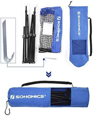 SONGMICS 4m Portable Tennis Badminton Net Blue