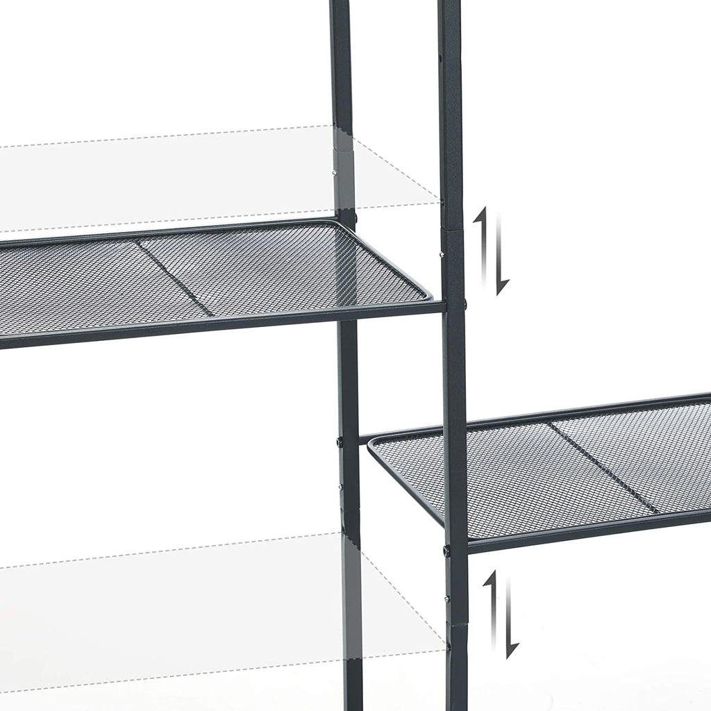 SONGMICS Bathroom Shelf 3-Tier Storage Rack with Adjustable Shelf Black