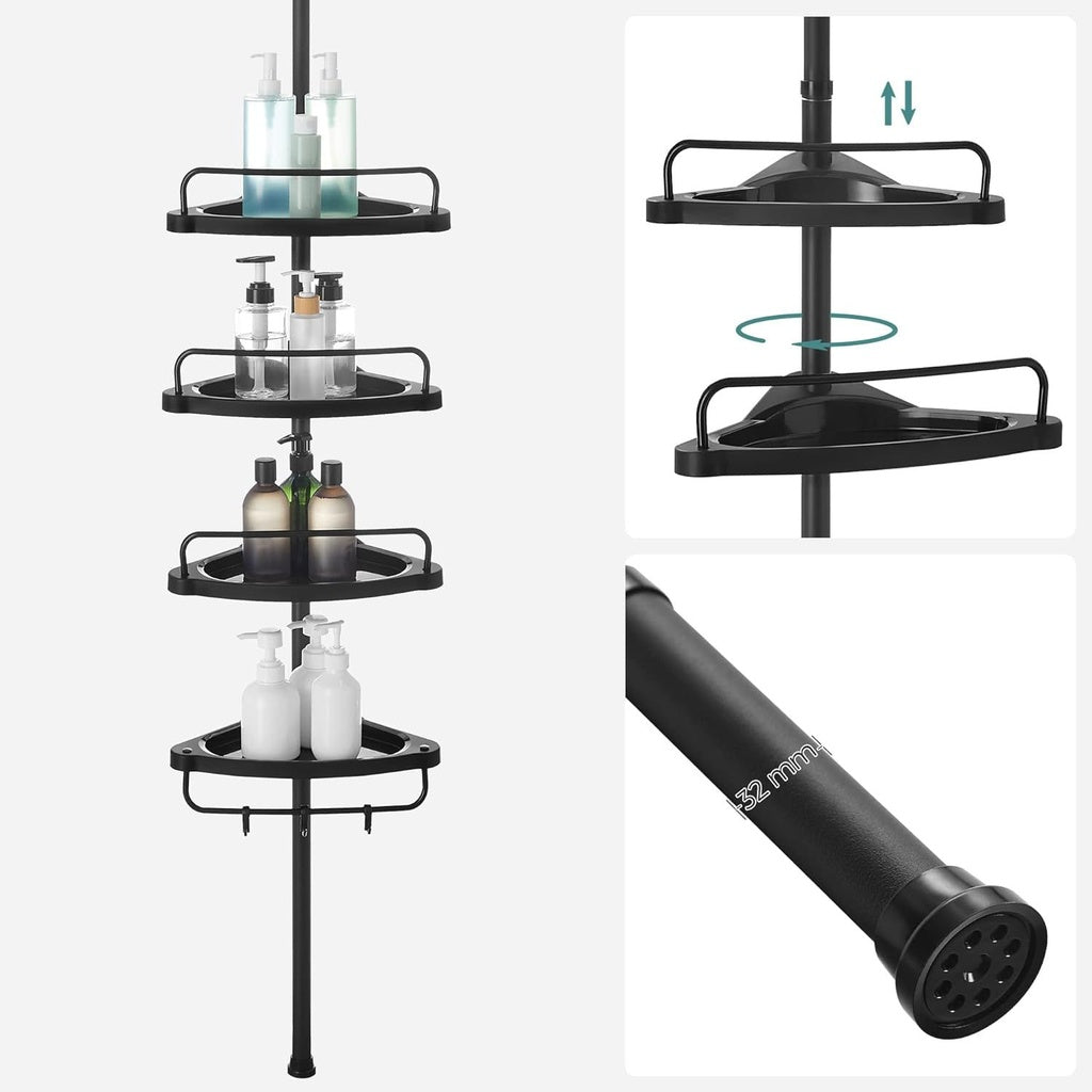 Adjustable Rust-Resistant Bathroom Corner Shelf with 4 Trays - SONGMICS