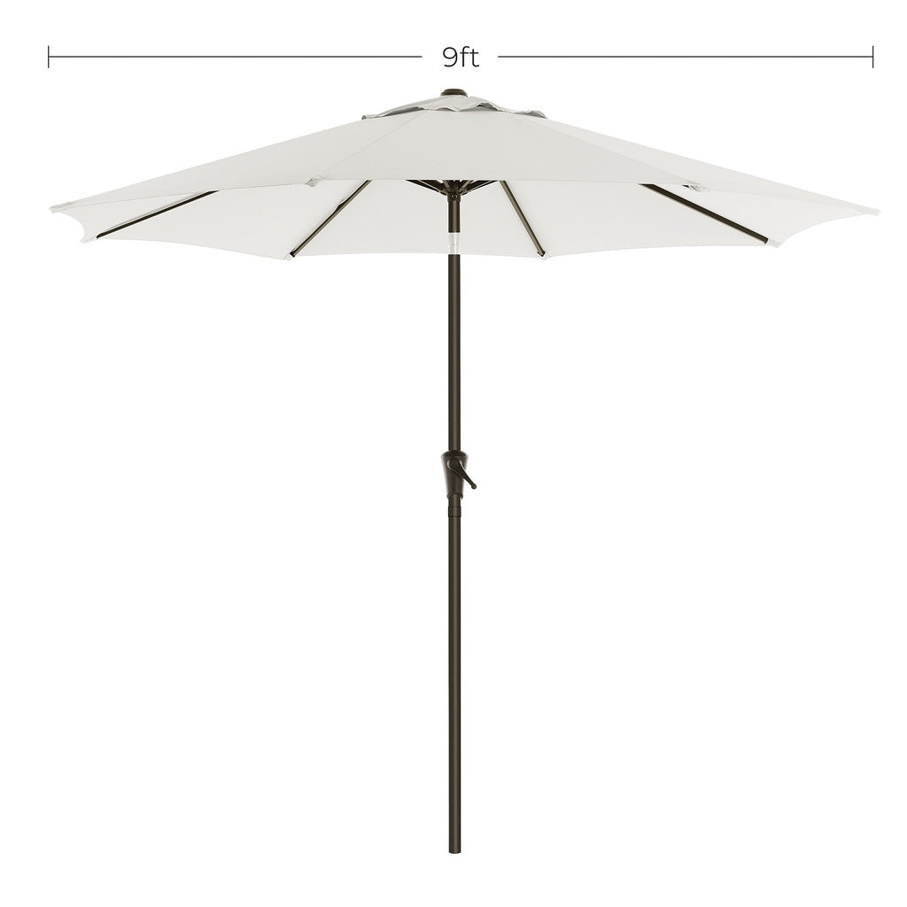 Solar White Patio Umbrella w/ 32 LED Lights, UV Protection