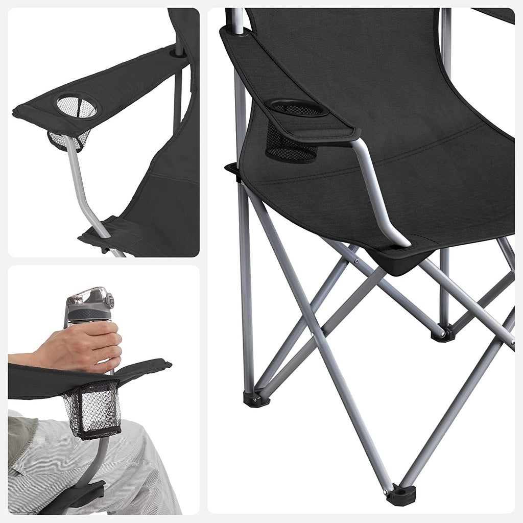 Durable Folding Camping Chairs with Bottle Holder, Set of 2 – SONGMICS