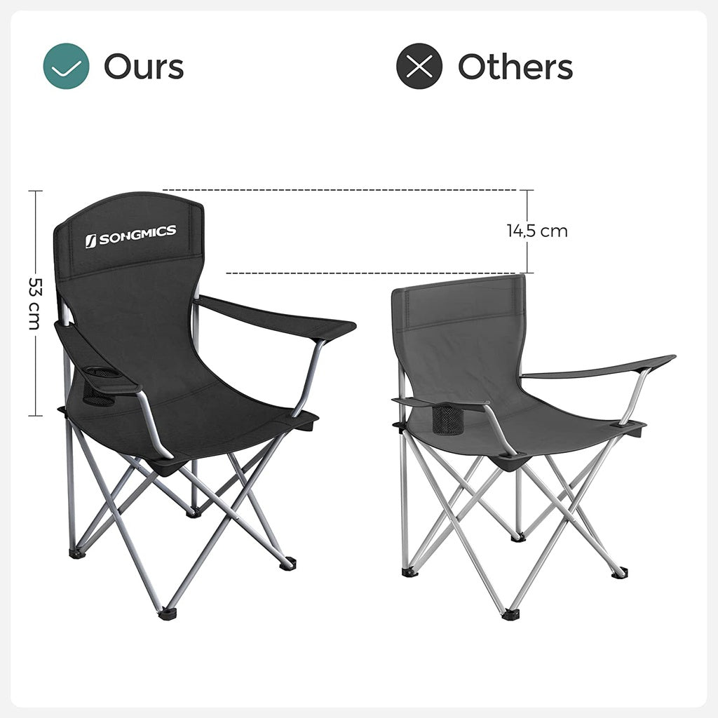 Durable Folding Camping Chairs with Bottle Holder, Set of 2 – SONGMICS