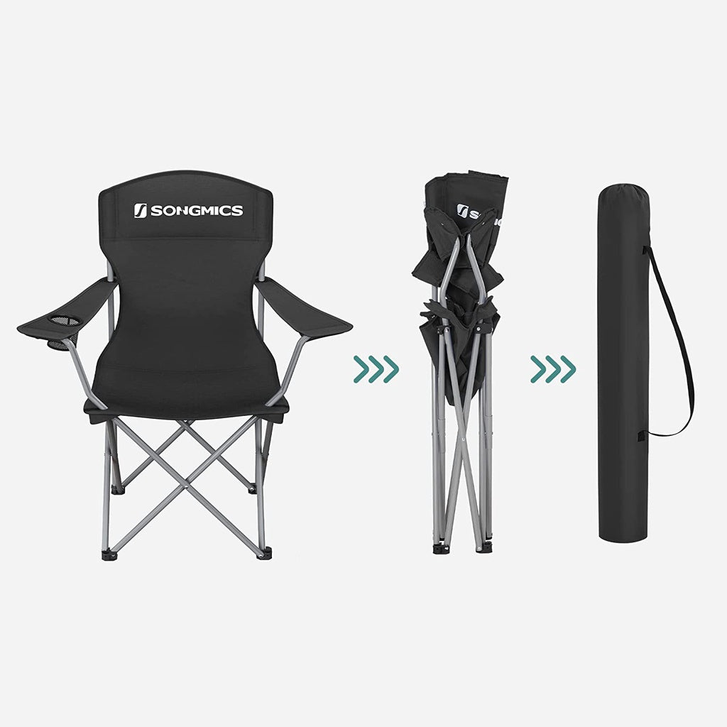 Durable Folding Camping Chairs with Bottle Holder, Set of 2 – SONGMICS