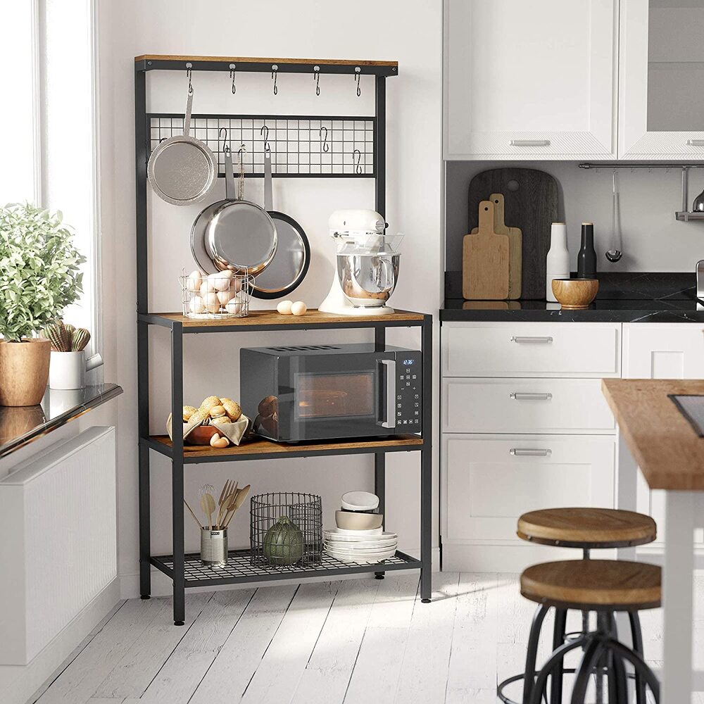 Industrial Baker's Rack Kitchen Unit w/ Storage Shelves