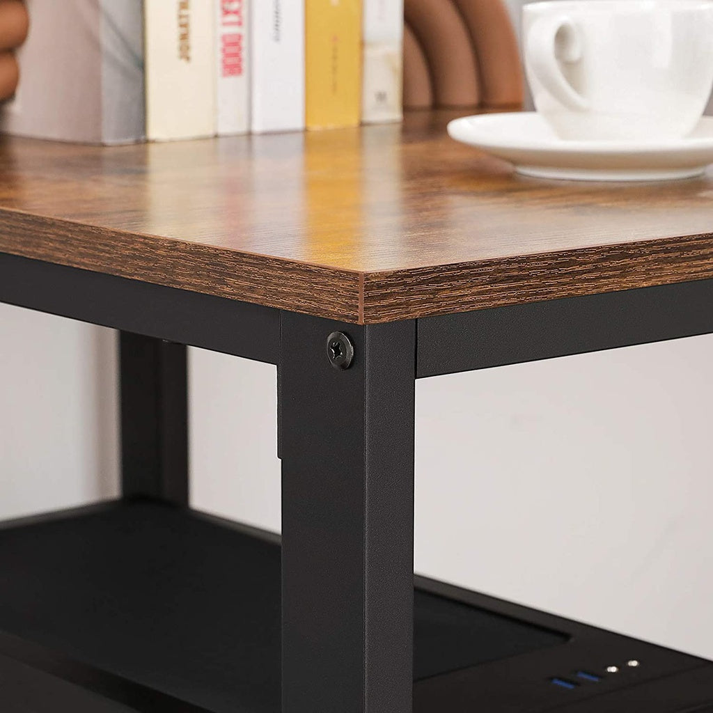 Rustic Brown Computer Desk w/ Shelves, Large Space