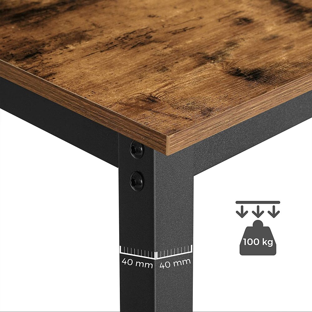 VASAGLE Bar Table Industrial Kitchen Table Dining Table With Solid Metal Frame for Cocktails Bar Party Cellar Restaurant Living Room Wood Look