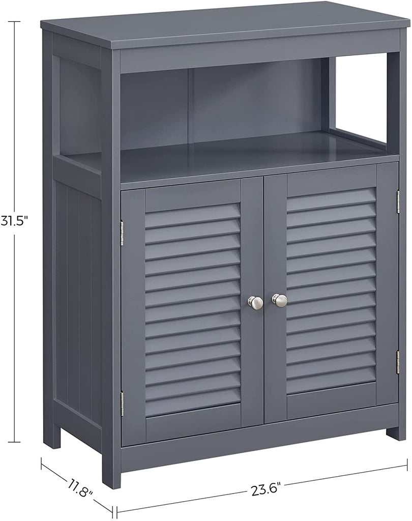 VASAGLE Floor Cabinet with Shelf and 2 Doors Gray