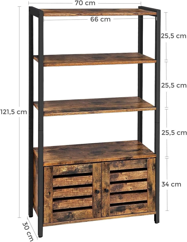 Industrial Bookcase Storage Cabinet, 3 Shelves, VASAGLE