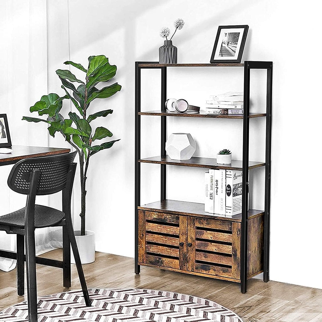 Industrial Bookcase Storage Cabinet, 3 Shelves, VASAGLE