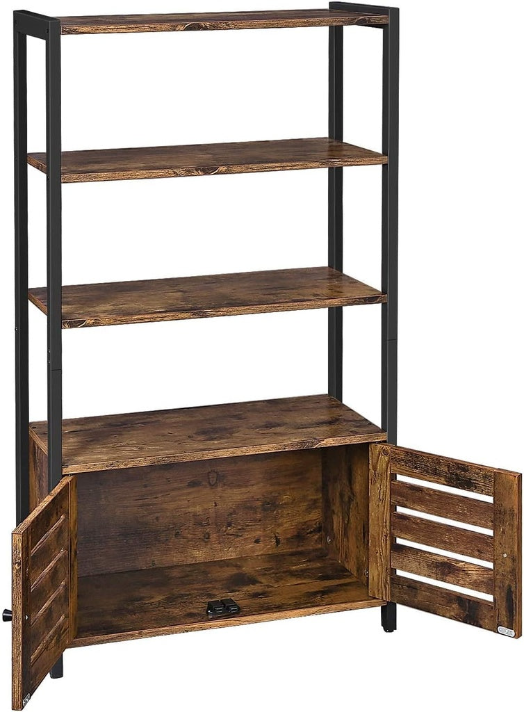 Industrial Bookcase Storage Cabinet, 3 Shelves, VASAGLE