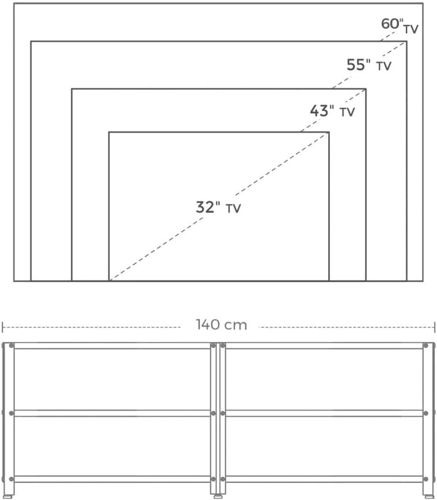 VASAGLE TV Cabinet Stand Lowboard for TVs Vintage Brown/Black