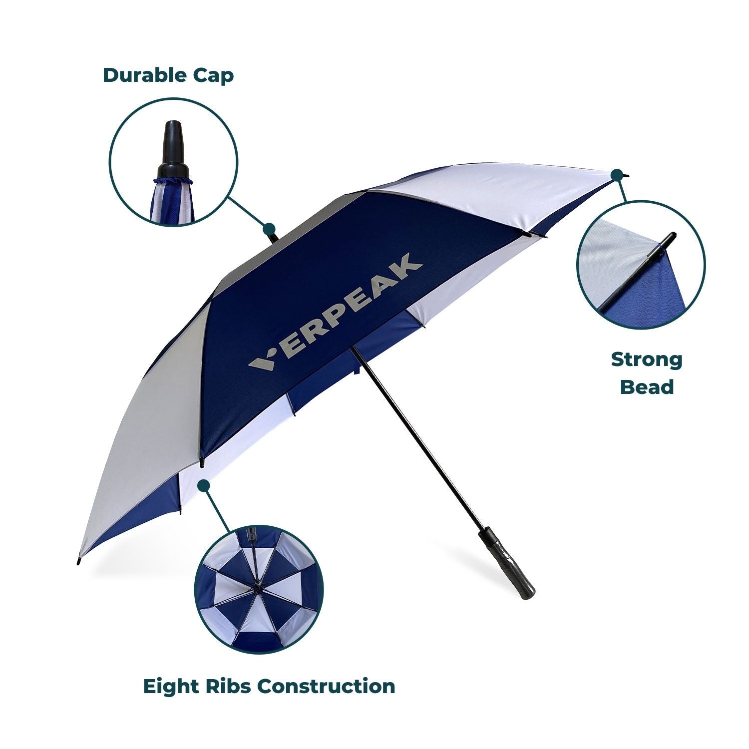 Verpeak Golf Umbrella Blue & White 62"