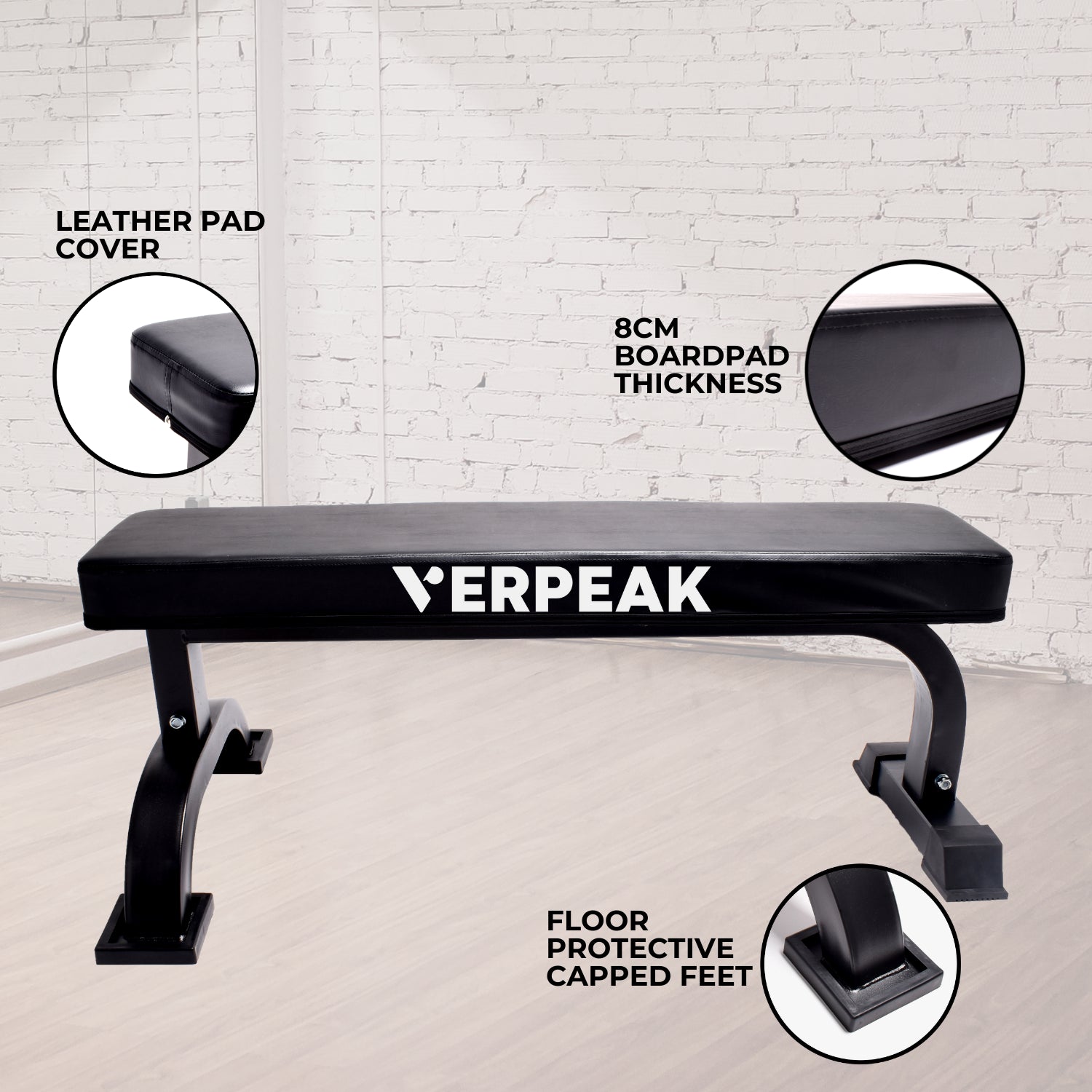 Heavy-Duty 400kg Flat Weight Bench with PU Leather