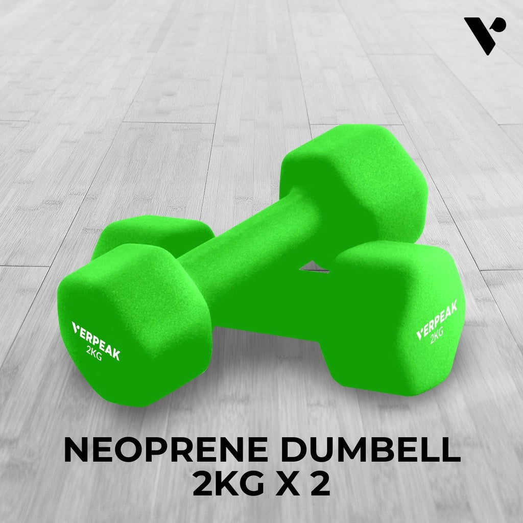 Verpeak Neoprene Dumbbell 2kg x 2 Green