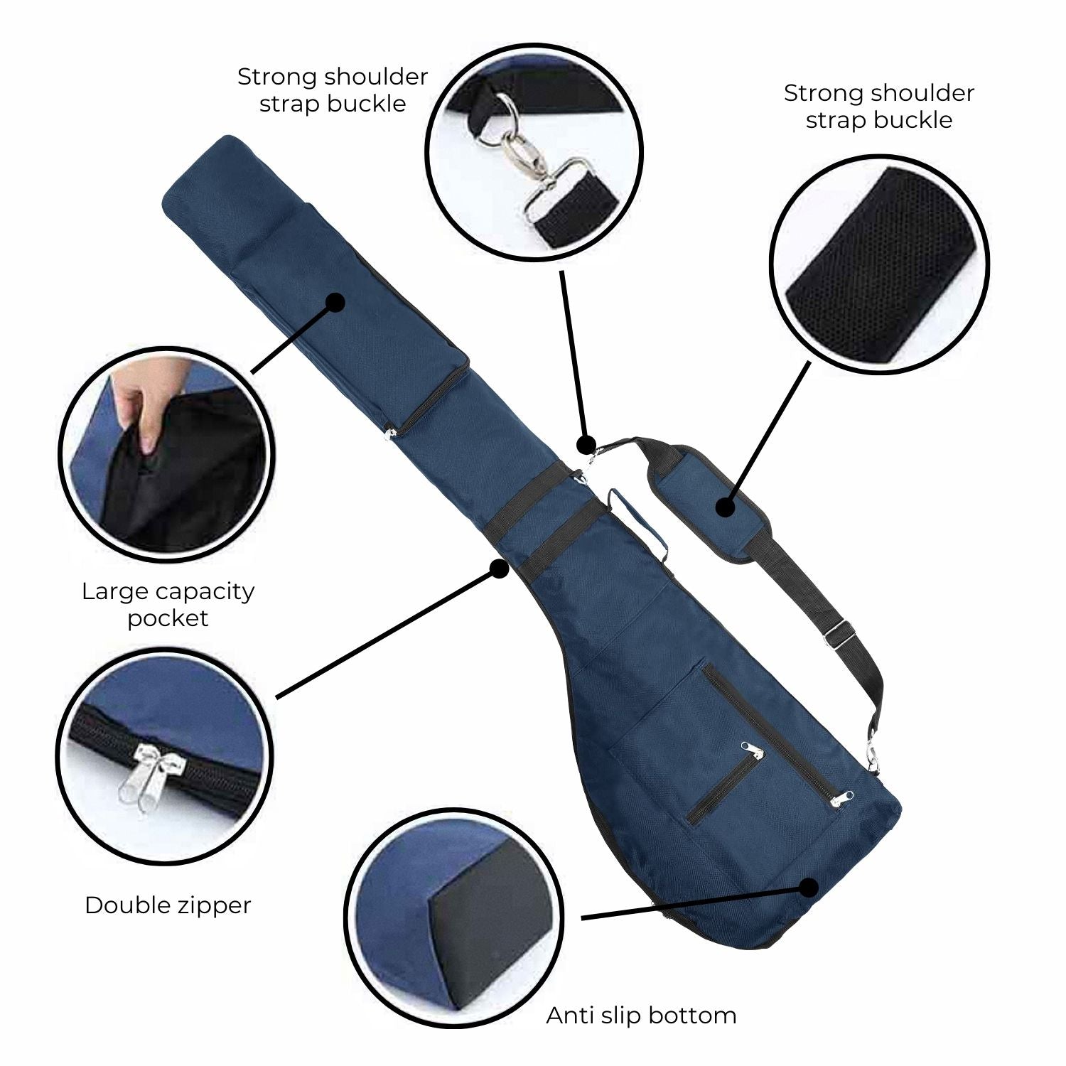 VERPEAK Foldable Golf Lightweight Carry Bag (Navy blue)