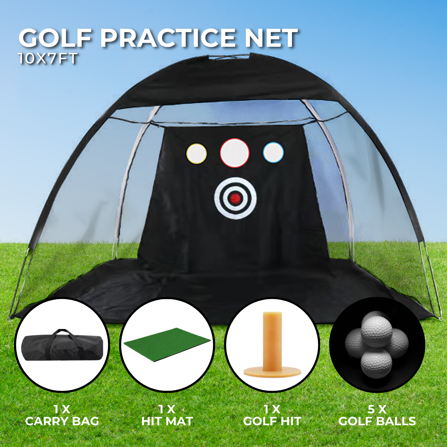 VERPEAK 5-in-1 Golf Practice Net (Black)