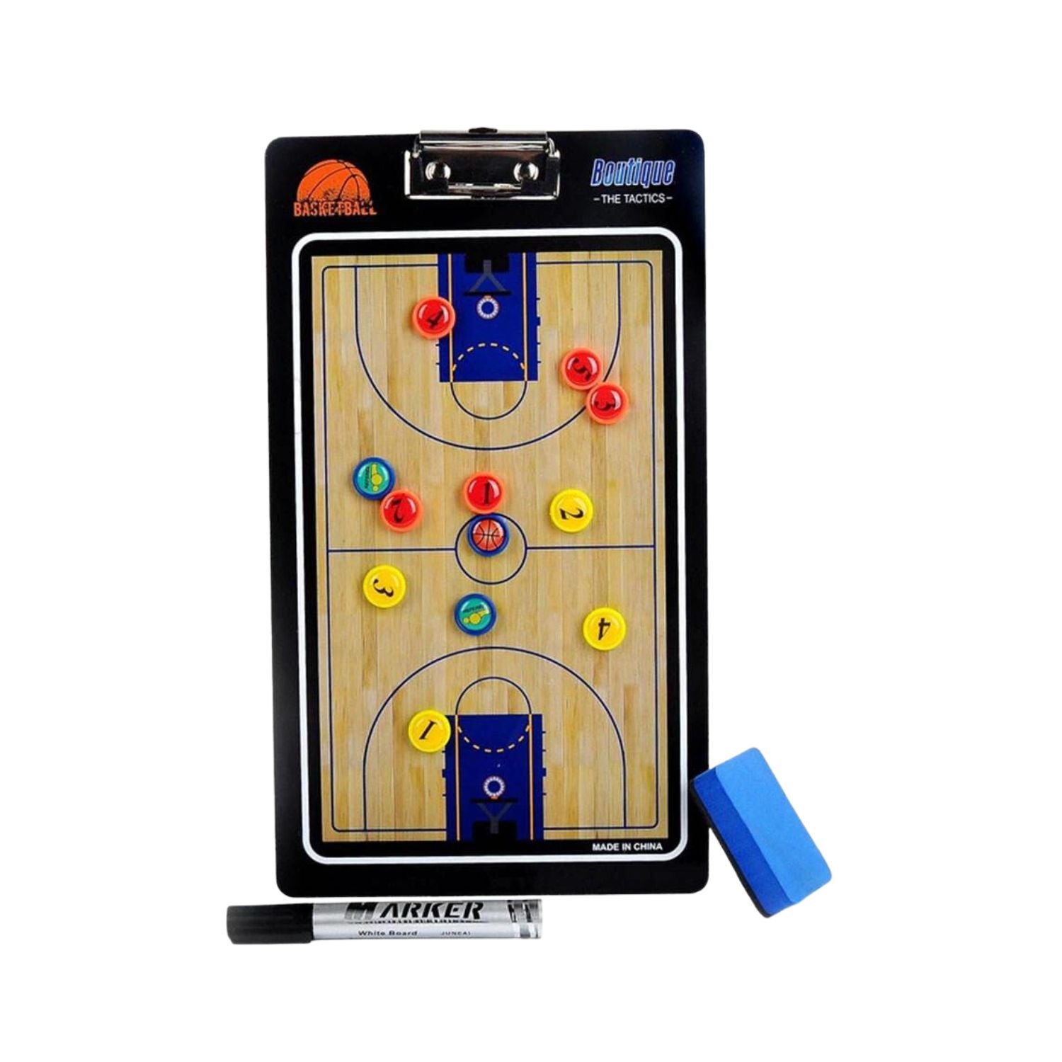 VERPEAK Foldable Basketball Coaching Board with Magnetic Number Pieces & Marker Pen (Black)