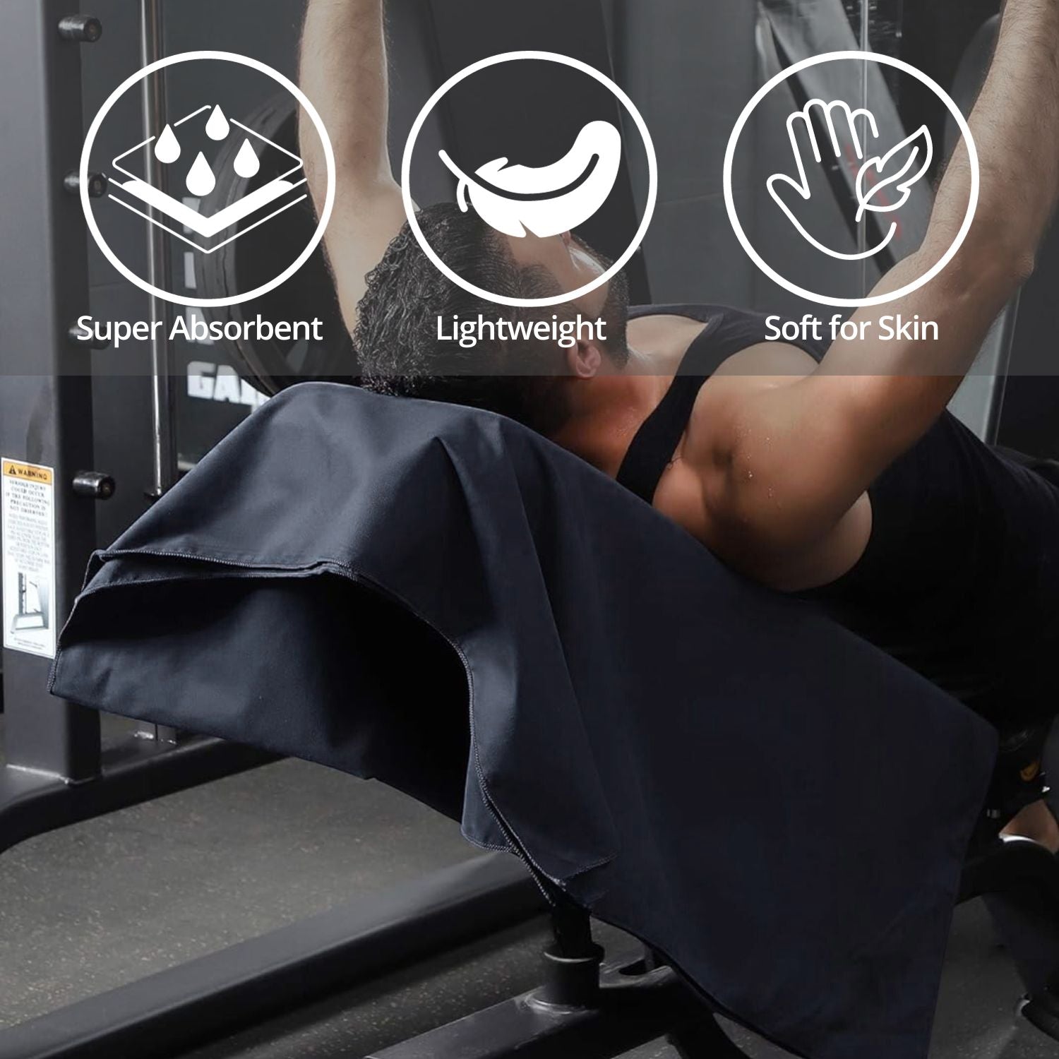 VERPEAK Quick Dry Gym Sport Towel 80*130CM (Black)