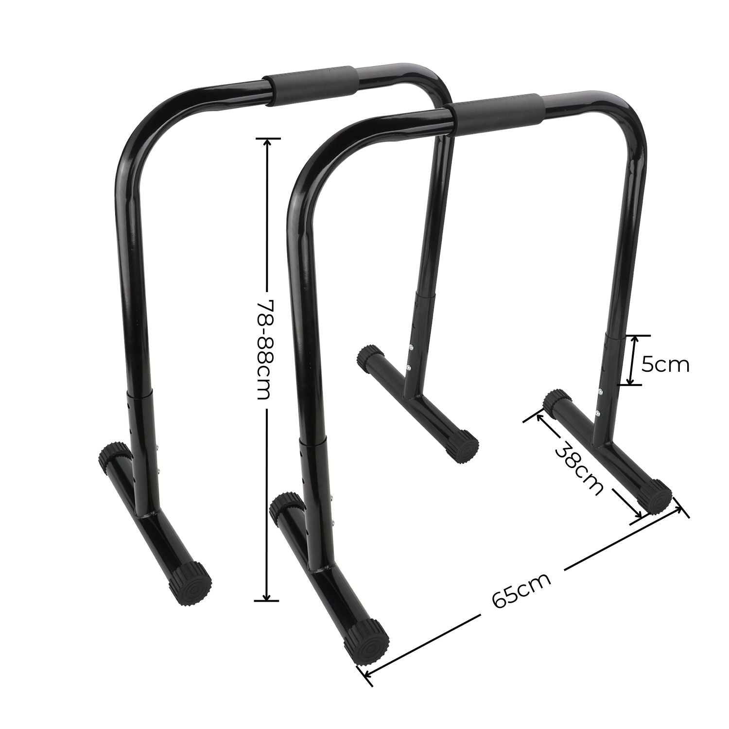 Adjustable 3-Level Parallel Bars with Sponge Handles - VERPEAK