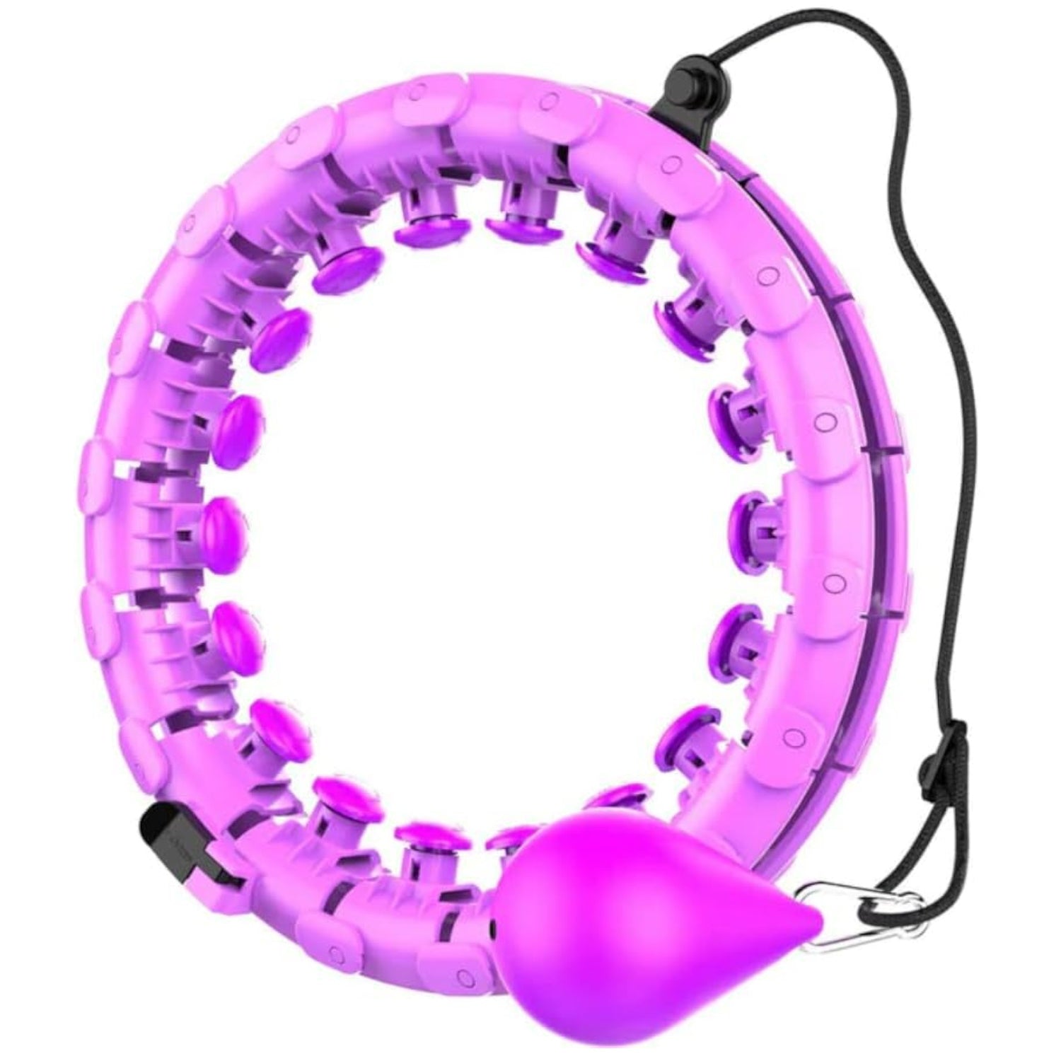 Verpeak Weighted Hula Hoop with 26 Detachable Knots (Purple)