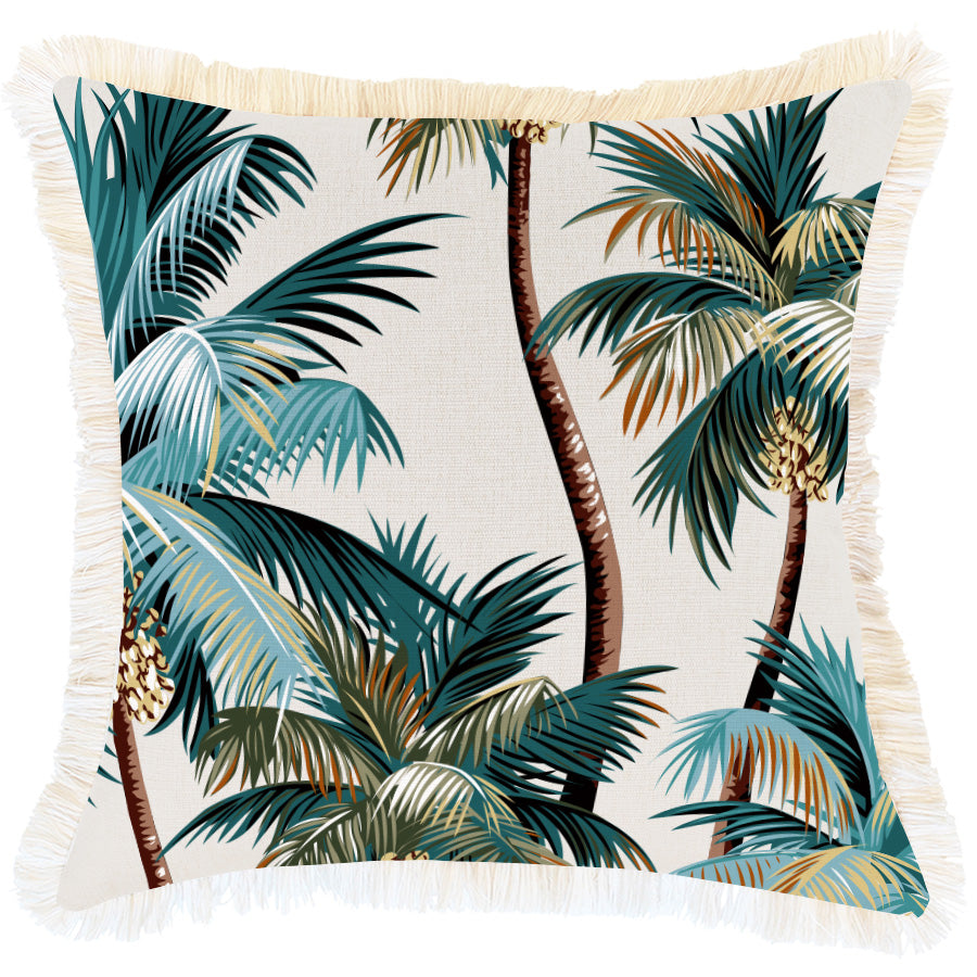 Tropical Fringe Cushion Cover, Double Sided, 45cm x 45cm