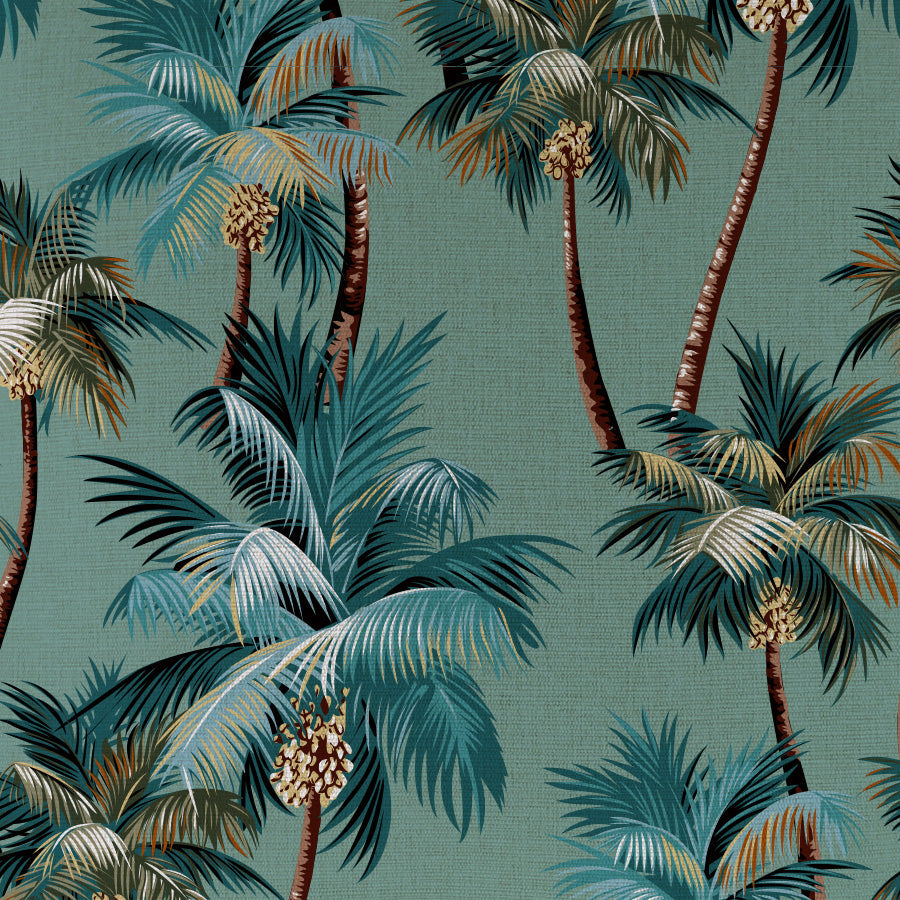 Water-Resistant Palm Trees Cushion Cover, 35x50cm, with Piping