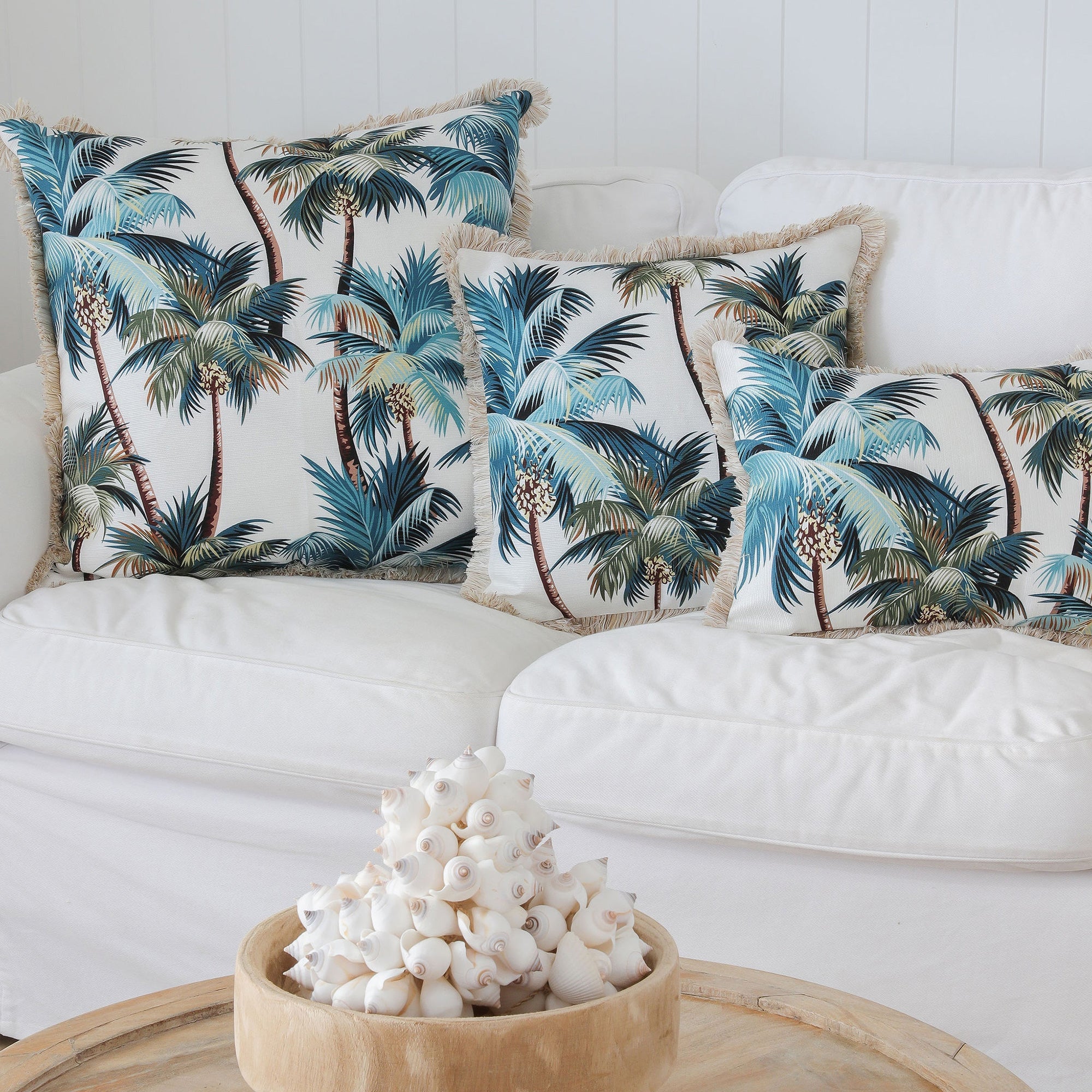 Water Repellent Coastal Fringe Cushion Cover 45x45cm