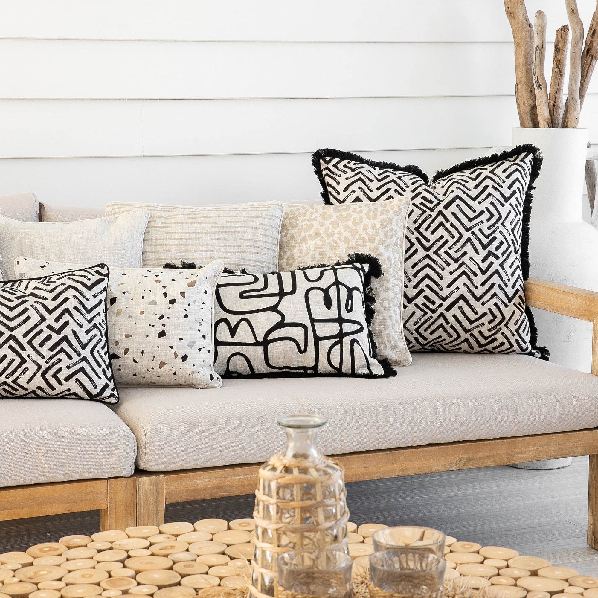 Water-Resistant Decorative Cushion Cover, Double-Sided 45cm