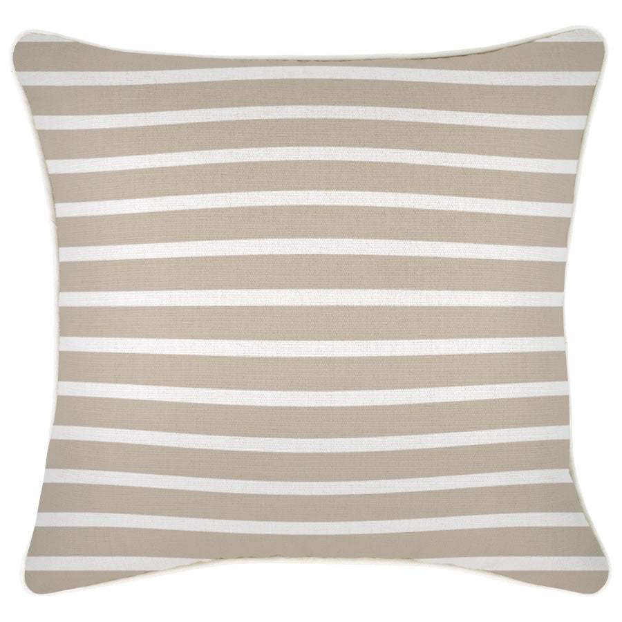 Water-Resistant Hampton Stripe Beige Cushion Cover, 45cm