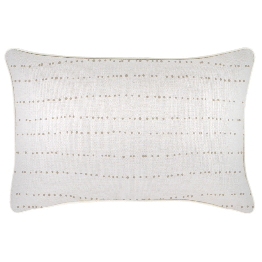 Water-Resistant Beige Cushion Cover with Piping 35x50cm