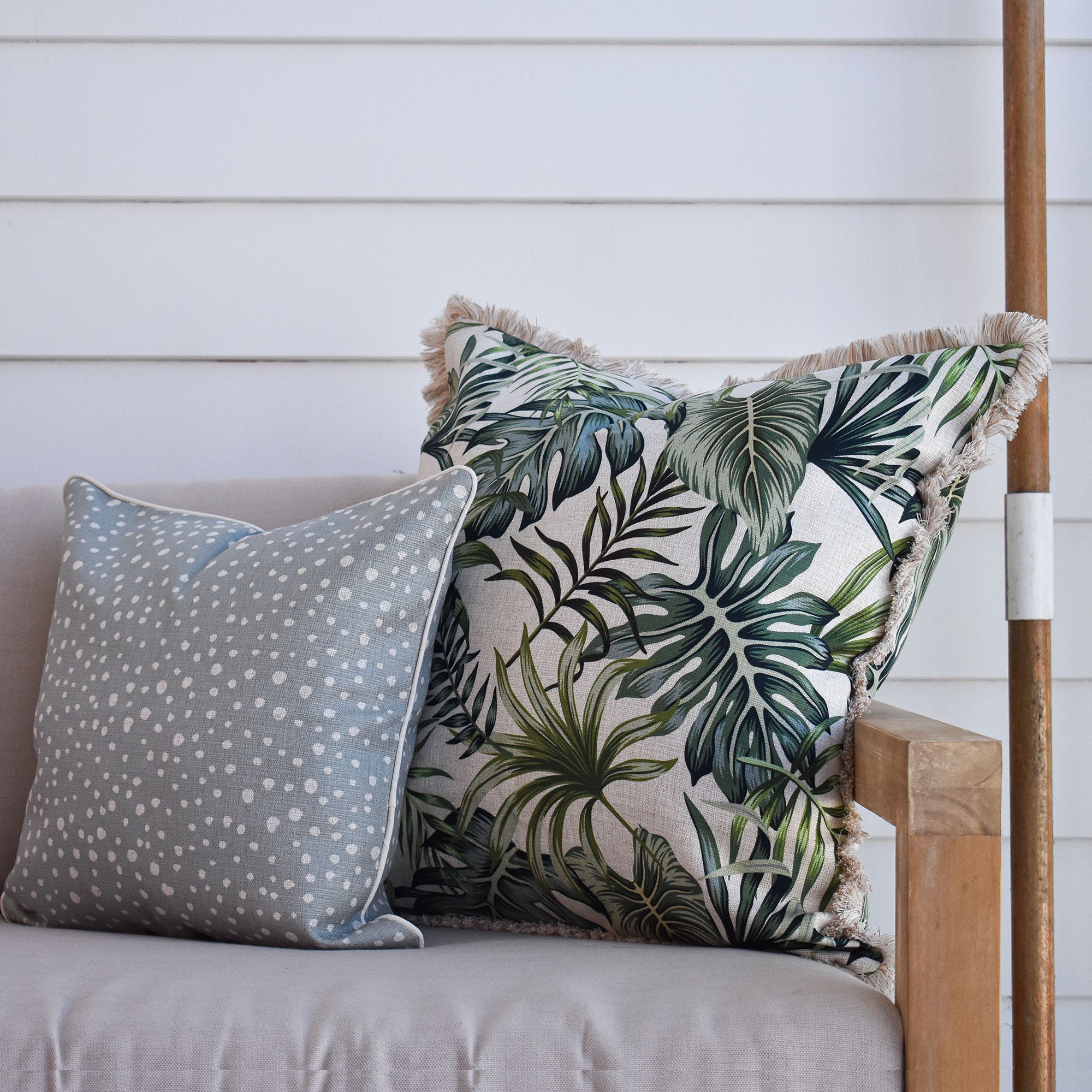 Coastal Fringe Cushion Cover, Soft Fabric, 60cm x 60cm