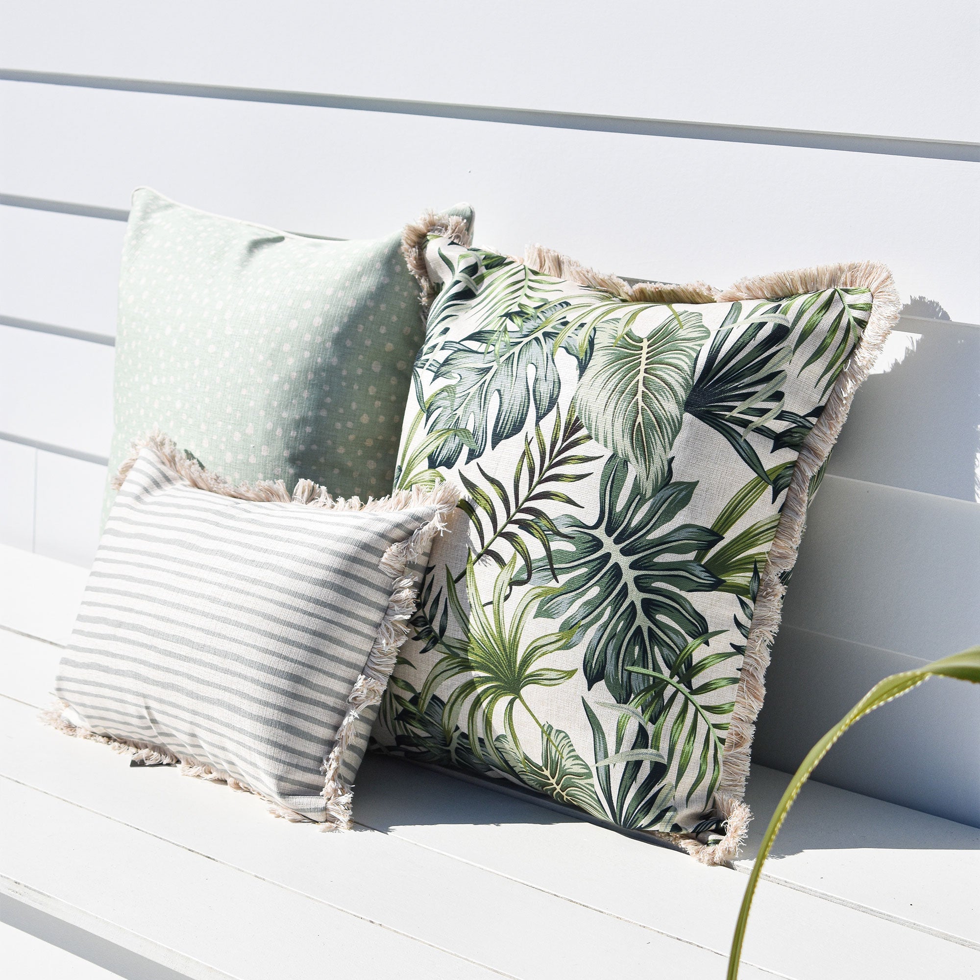 Coastal Fringe Cushion Cover, Soft Fabric, 60cm x 60cm