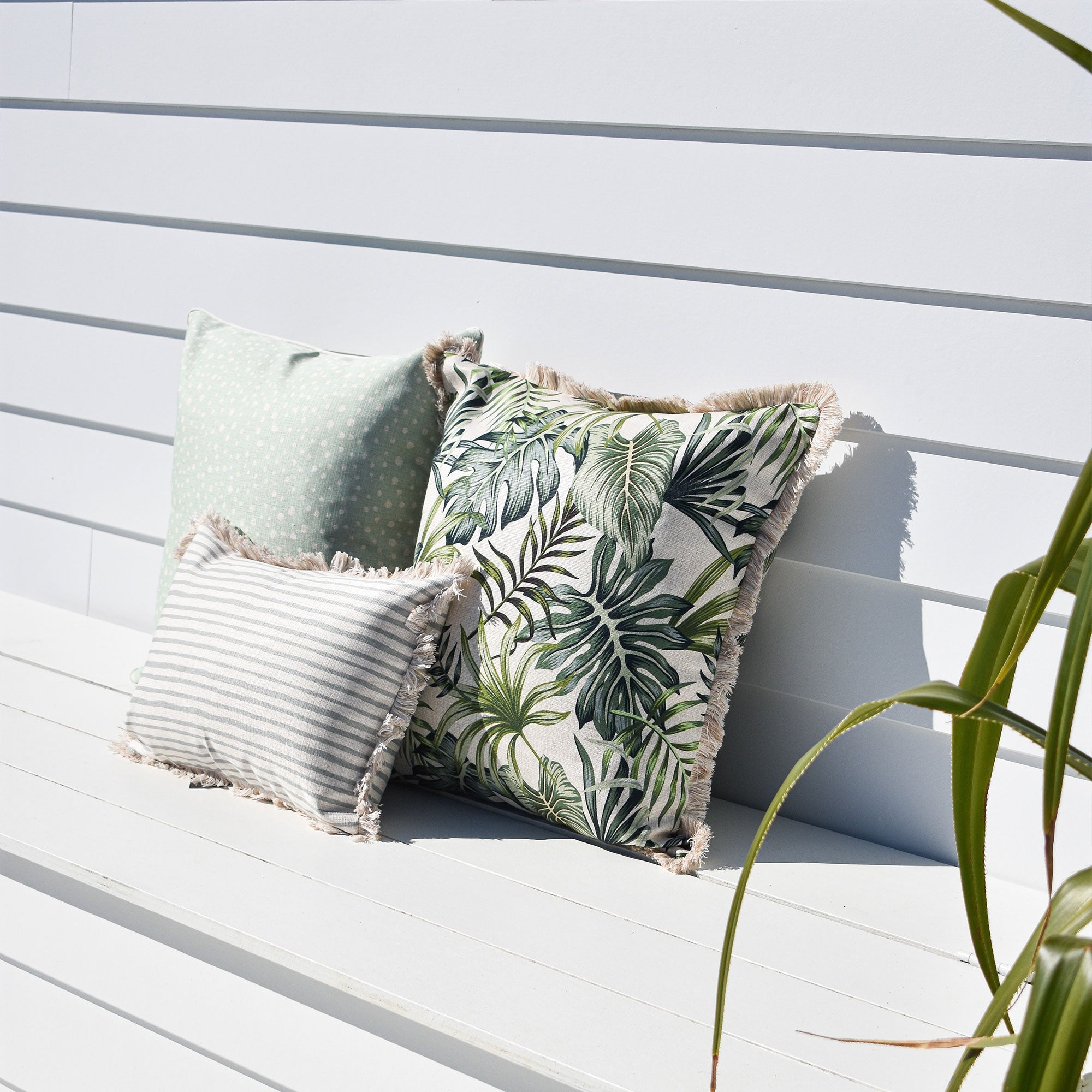 Coastal Fringe Cushion Cover, Soft Fabric, 60cm x 60cm