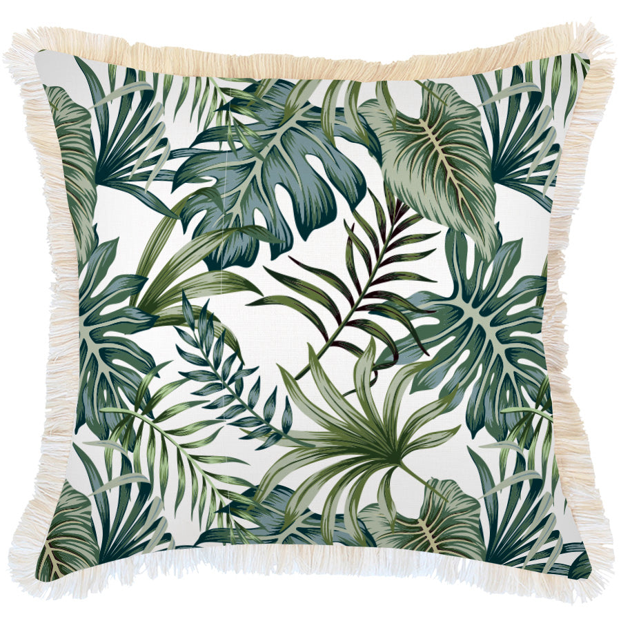 Coastal Fringe Cushion Cover, Soft Fabric, 60cm x 60cm