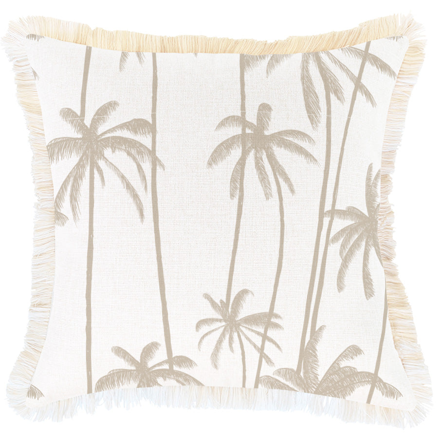 Water Repellent Fringe Cushion Cover-Beige-45x45cm