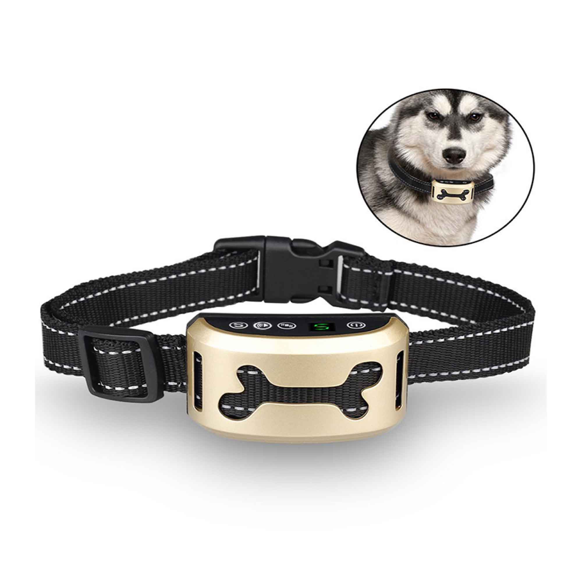 Rainproof Anti-Bark Dog Collar, Vibration & Sound, USB Rechargeable