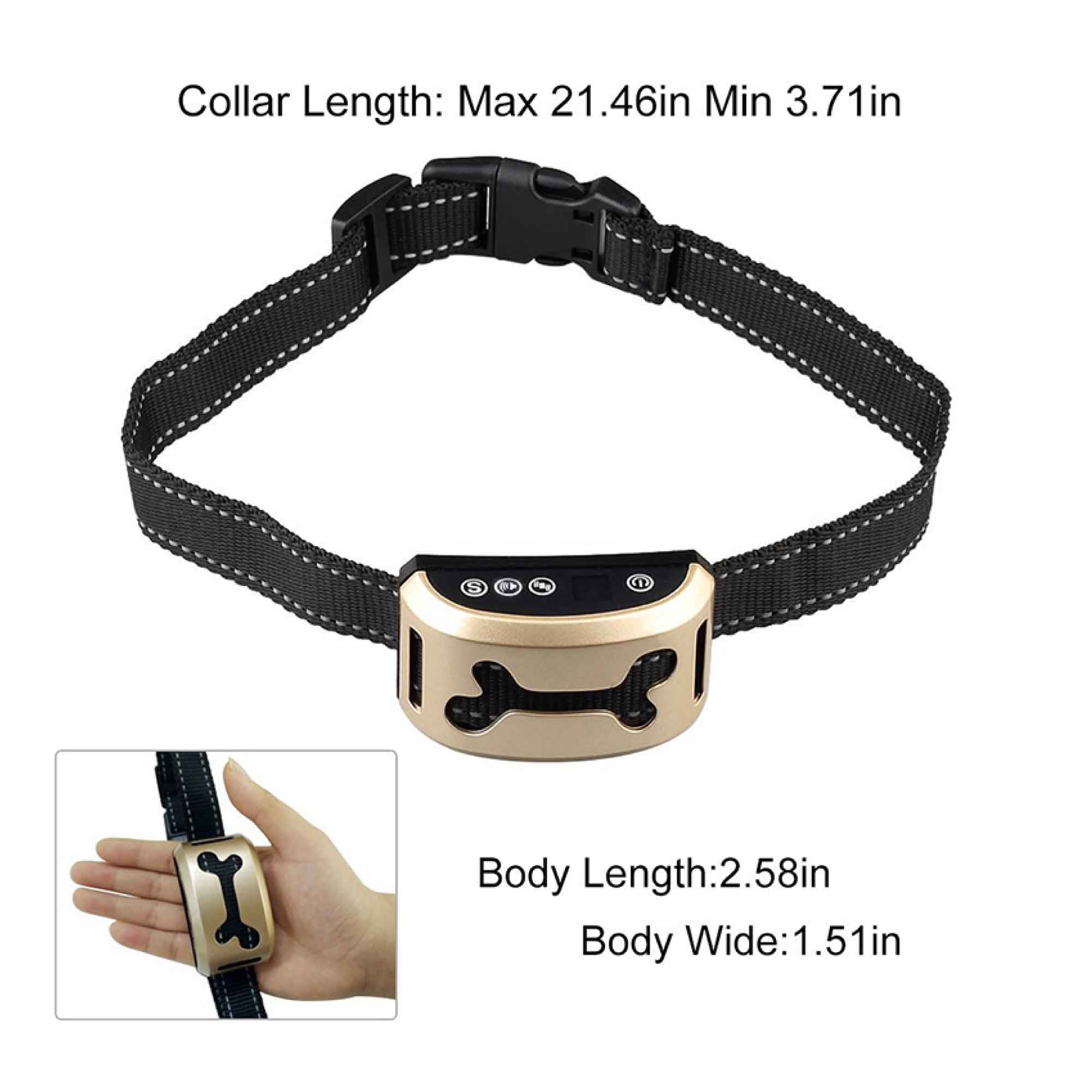 Rainproof Anti-Bark Dog Collar, Vibration & Sound, USB Rechargeable