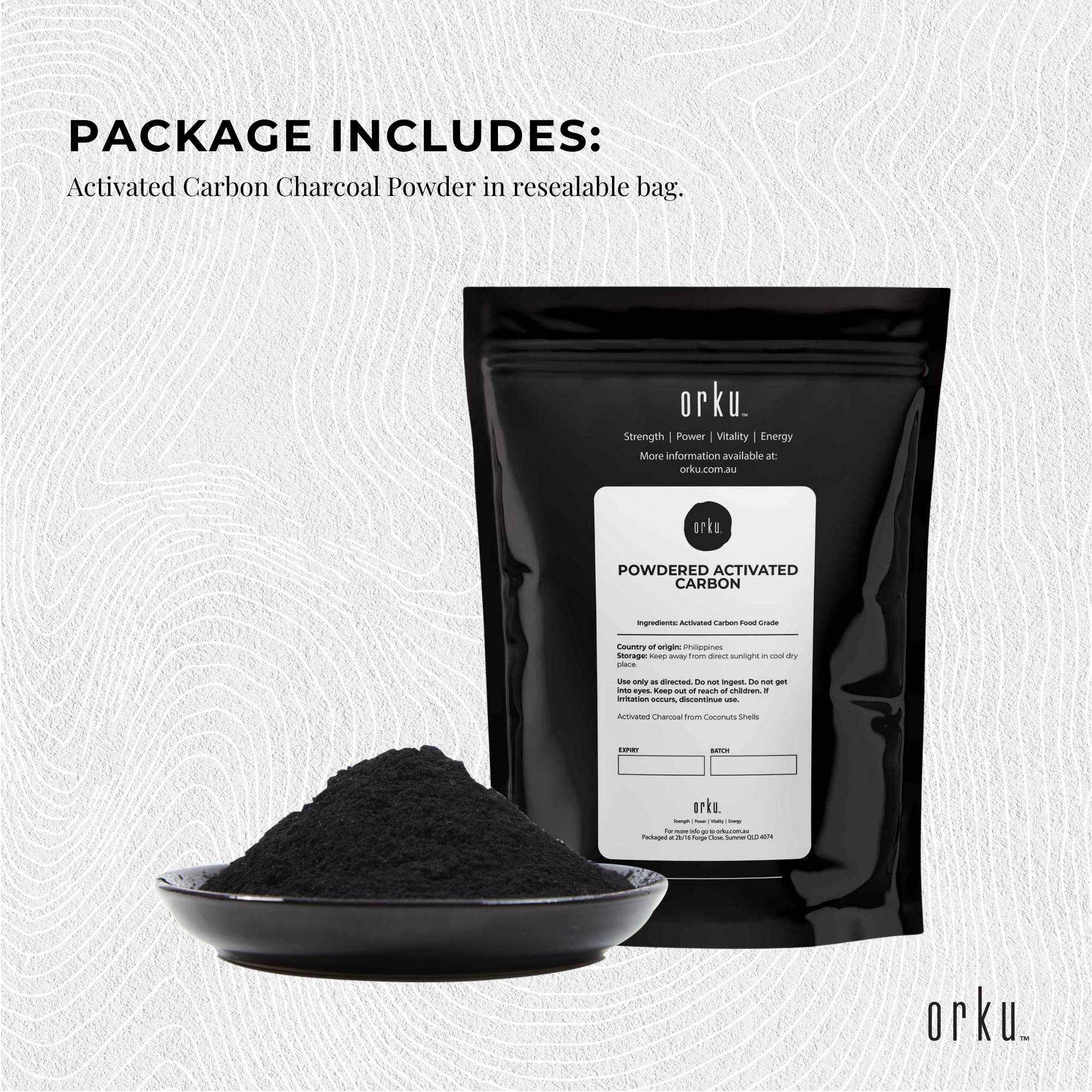 Premium 400g Activated Coconut Charcoal Powder for Teeth & Skin