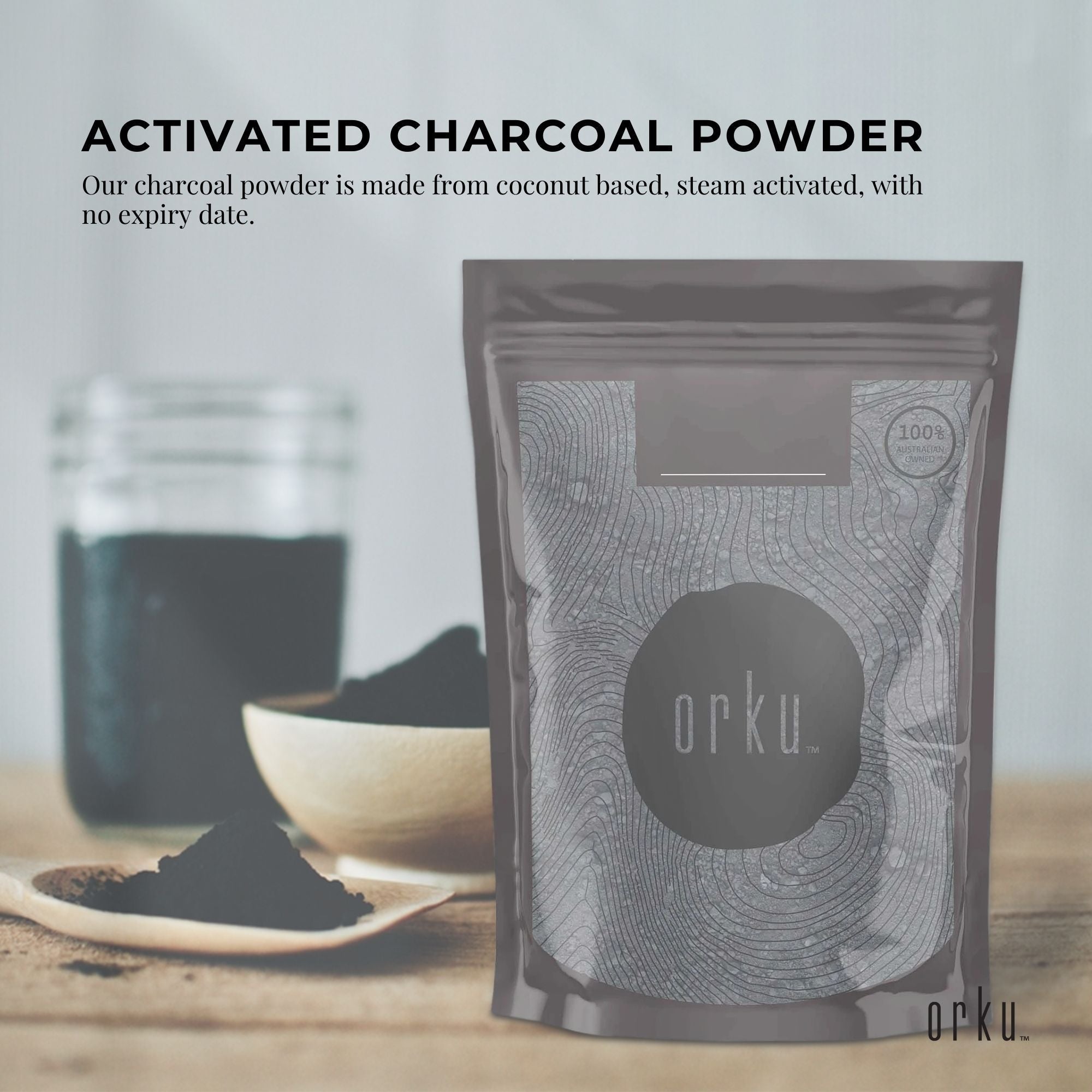 Premium 400g Activated Coconut Charcoal Powder for Teeth & Skin